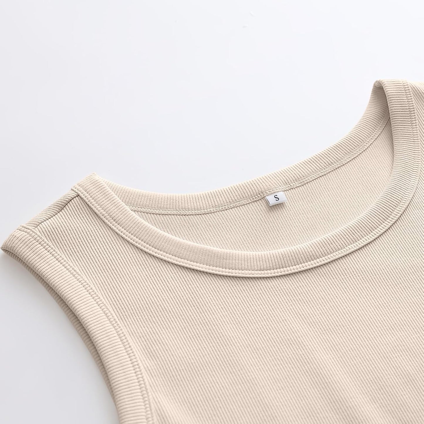 ANRABESS Womens Sleeveless High Neck Tank Tops Fashion Summer Casual Basic Slim Fit Ribbed Racerback Top Shirt Clothes