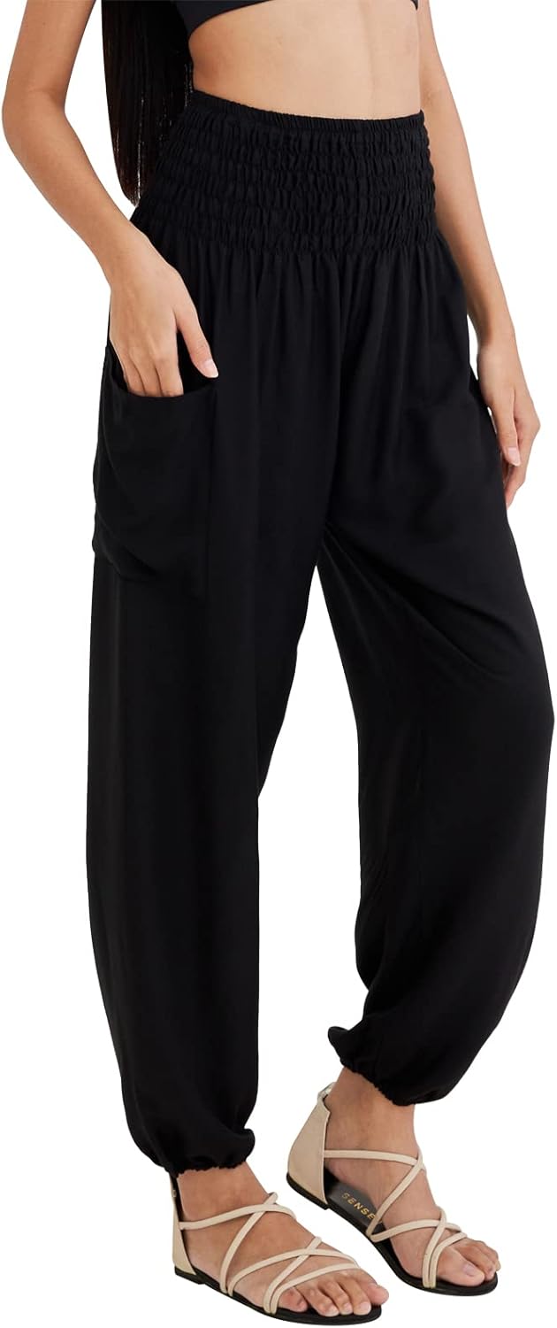 Joob Joob Boho Pants for Women - Hippie Harem Pants Women - Womens Yoga Pants – Comfy Bohemian Flowy Hippie Clothes