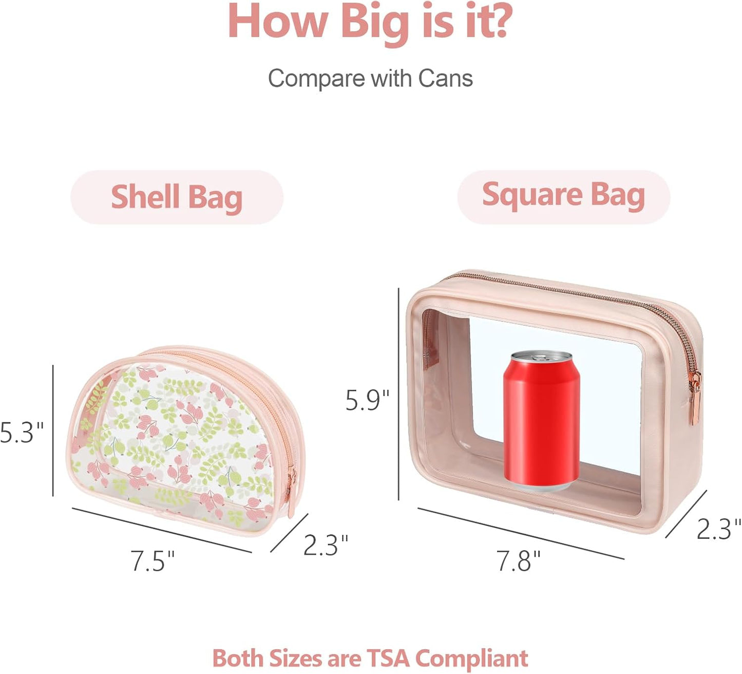 PACKISM TSA Approved Toiletry Bag - Upgrade Color-Edged Clear Makeup Bags, Clear Toiletry Bags For Traveling Fits Various Storage Needs