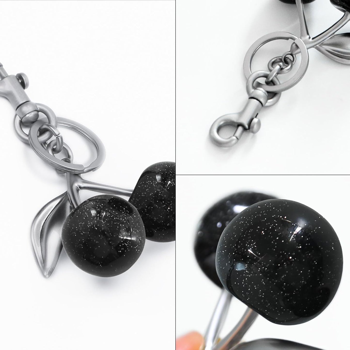 Keychain Cherry Bag Charms Purse: Key Chains Women Cute - Car keyrings leather handbags - Fashion enthusiasts
