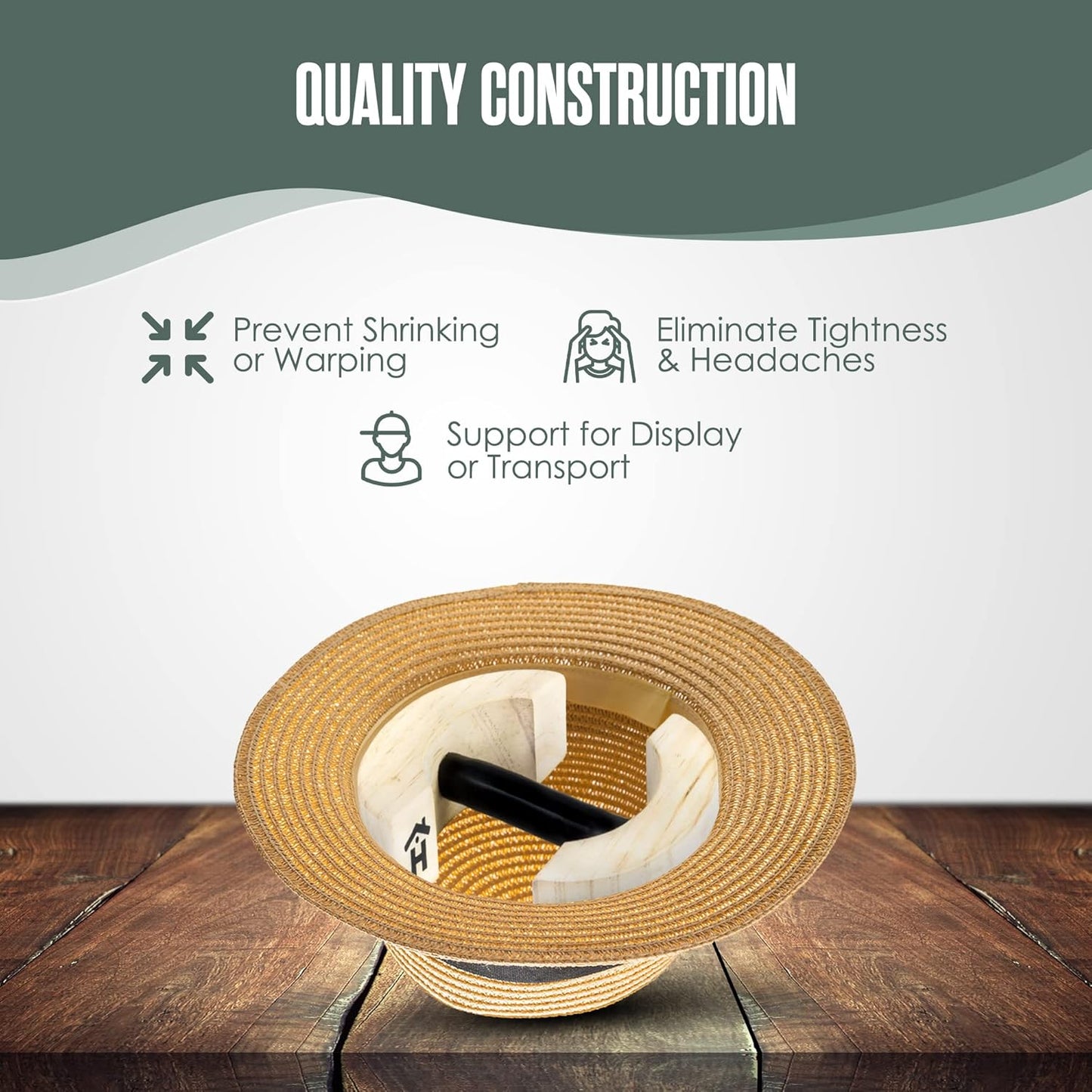 Houseables Hat Stretcher, Fitted Hat Stretcher, Baseball Cap Shaper, Cap Extender, Jack, Sizer, Expander, Resizer, Shaping, Former, Adjustable Wooden Block Spacers for Cowboy, Straw, Fedora, Sombrero