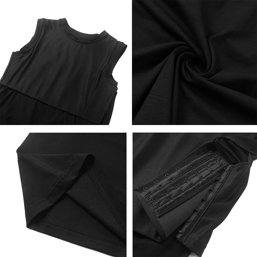 JARAZIN Women Tomboy Transgender FTM Built-in Elastic Band Long Chest Binder Tank Top