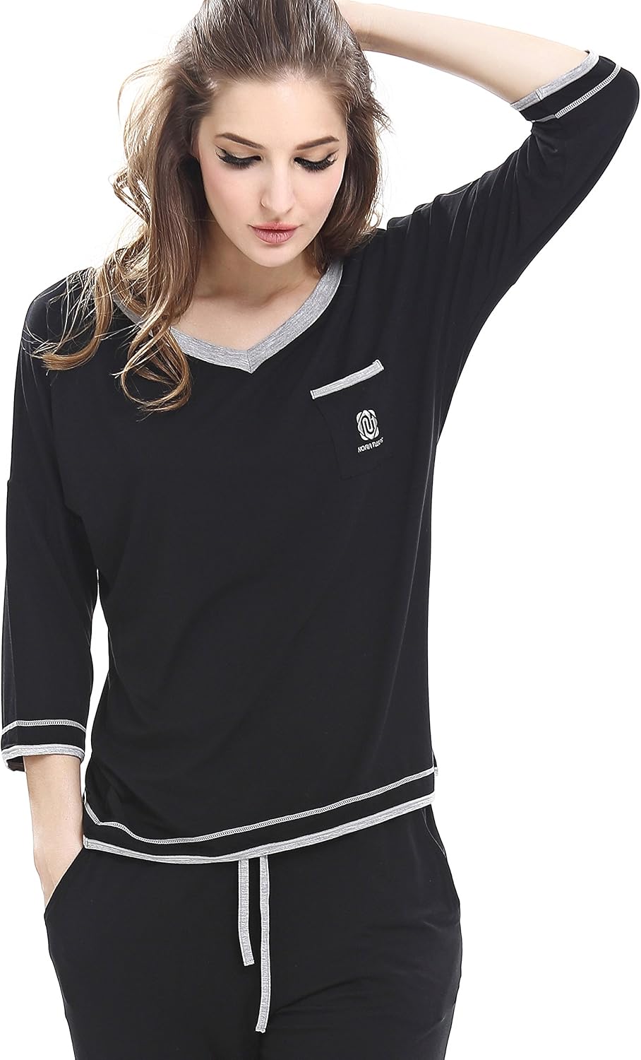 Womens Pajama Sets Long Sleeve Sleepwear Button Down Shirt Nightwear Soft PJ Lounge Set