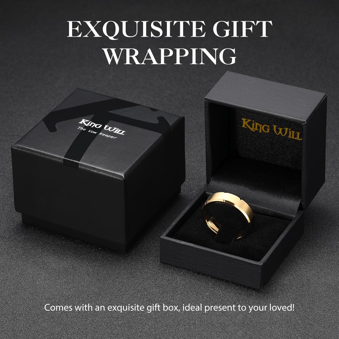 King Will BASIC Men Women 4mm/5mm/6mm/7mm/8mm Tungsten Rings Polished Wedding Band Engagement Anniversary Band Comfort Fit