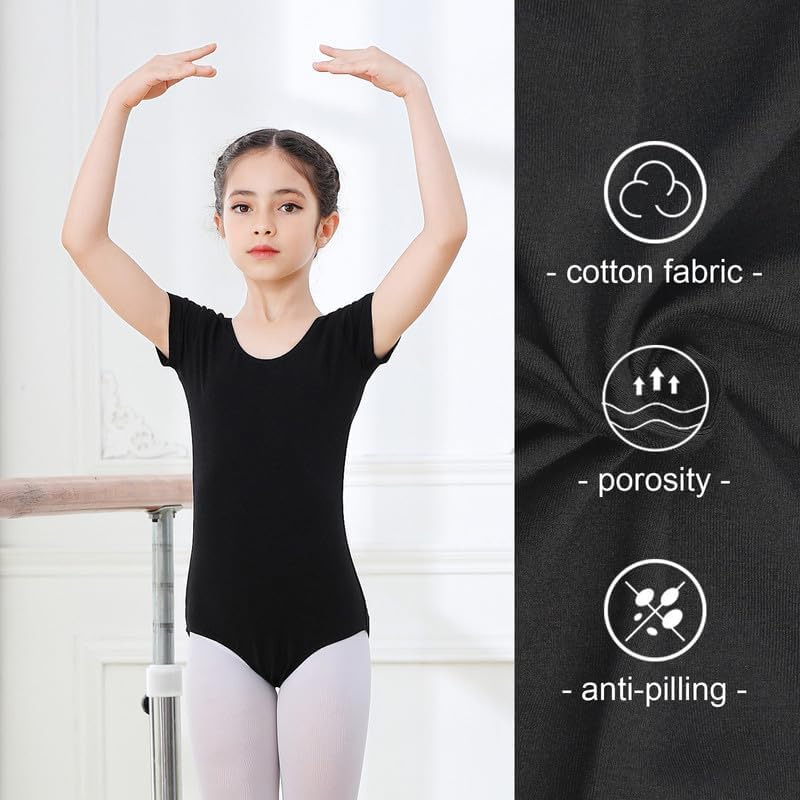 DIPUG Leotards for Girls Leotard Toddler Short Sleeve Crisscross Back