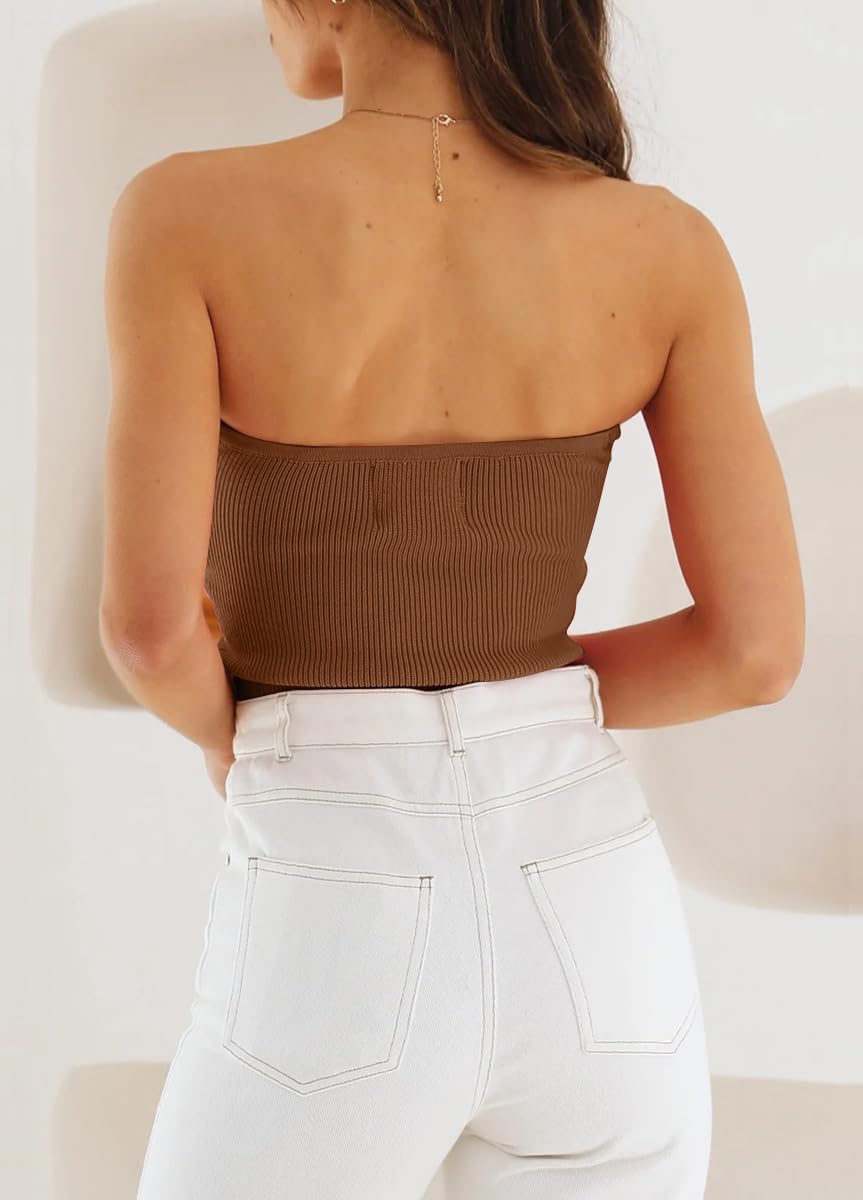 EFAN Womens Tube Tops Fall Fashion Summer Outfits 2025 Casual Beach Vacation Clothes Sweaters Strapless Sleeveless Tank Tops
