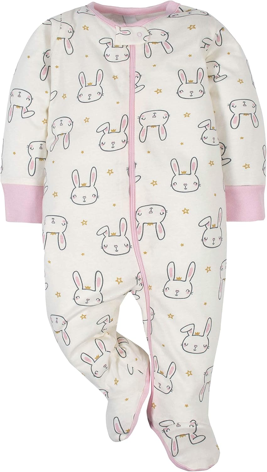 Gerber Baby Girls' 4 Pack Sleep 'N Play Footie