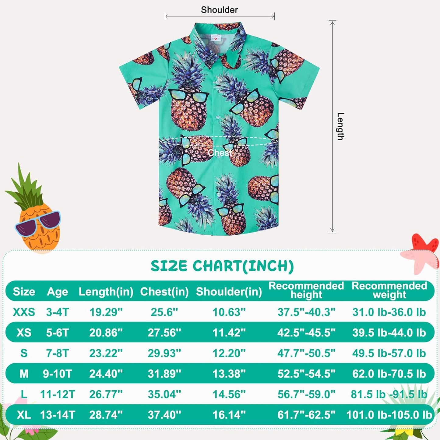 Big Boys Coconut Tree Shirt Fun Dark Blue Stripe Buttons Short Sleeves Hawaiian Shirts Teens Summer Tropical Holiday Polo Tees Childrens Retro Comfy Beach Cool Dress Shirts for Party, Size 13-14