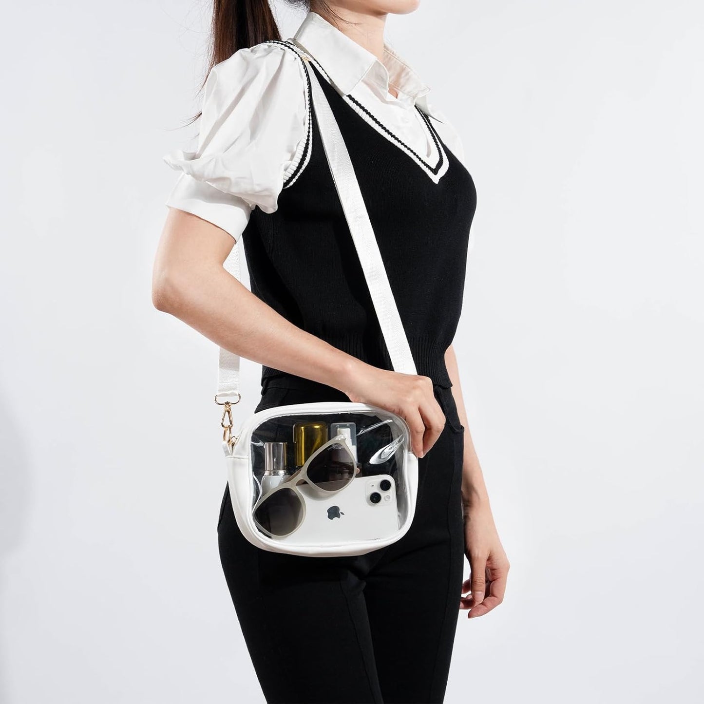TOBVZOO Clear Bag Stadium Approved, Crossbody Transparent Bag for Concerts Sports Events, Purses for Men & Women