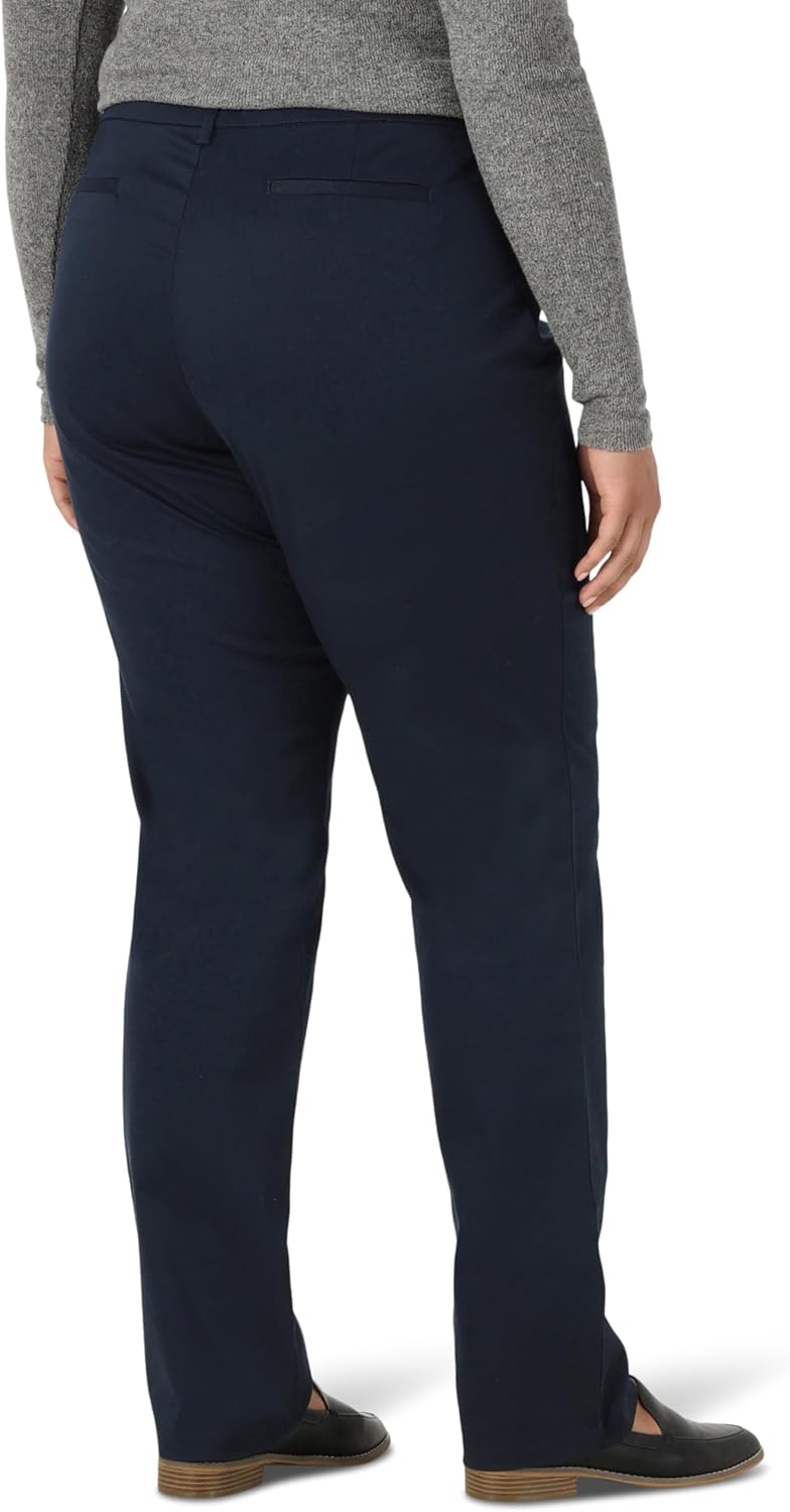 Lee Women's Plus Size Wrinkle Free Relaxed Fit Straight Leg Pant
