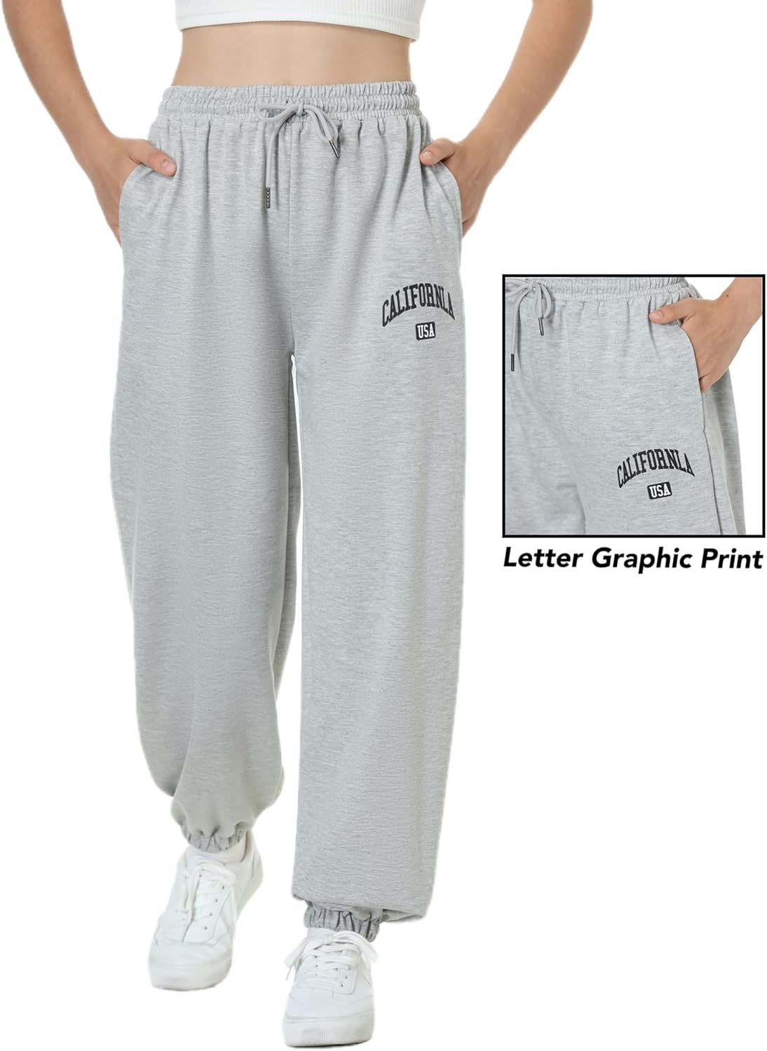 EXARUS 3 Pack Girls Sweatpants Joggers Sweat Pants Cute Baggy Tween Trendy Clothes Teen Preppy with Pockets