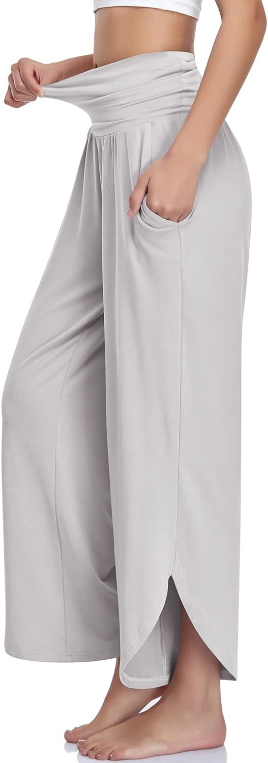 UEU Women's Wide Leg Yoga Pants High Waisted Comfy Dance Sweatpants Loose Casual Soft Lounge Joggers with Pockets