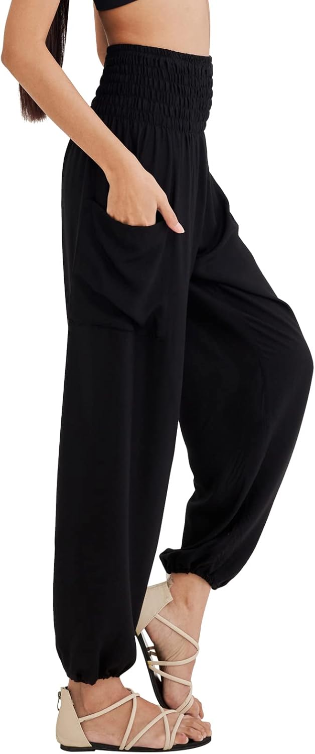 Joob Joob Boho Pants for Women - Hippie Harem Pants Women - Womens Yoga Pants – Comfy Bohemian Flowy Hippie Clothes