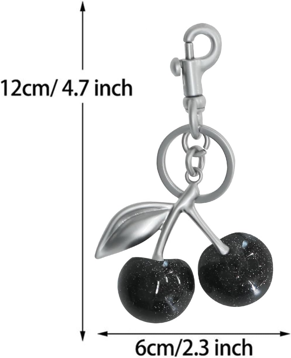 Keychain Cherry Bag Charms Purse: Key Chains Women Cute - Car keyrings leather handbags - Fashion enthusiasts
