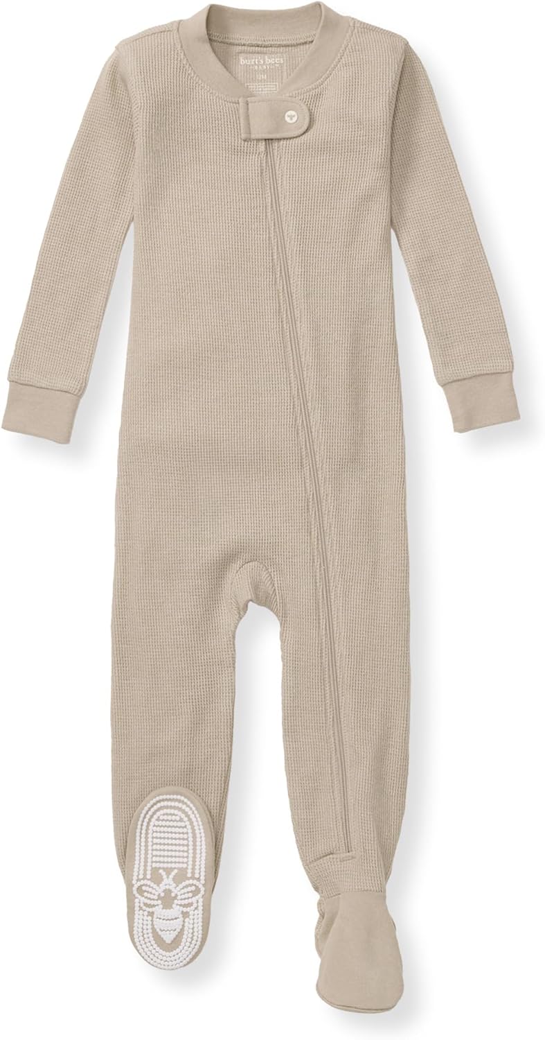 Burt's Bees Baby Unisex Baby Honeysoft Sleeper Pajamas, Zip Front Non-slip Footed Footie Pjs, Organic Cotton & Lyocell