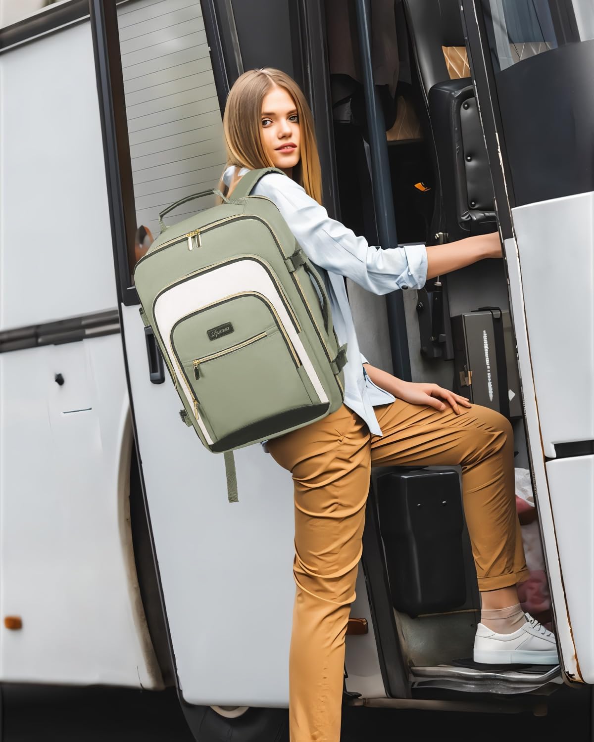 40L Travel Backpack for Women, Carry On Bag Flight Approved, Waterproof Backpacks with 3 Packing Cubes, Weekender Personal Item Backpack for Airplane Travel Essentials, TSA Approved