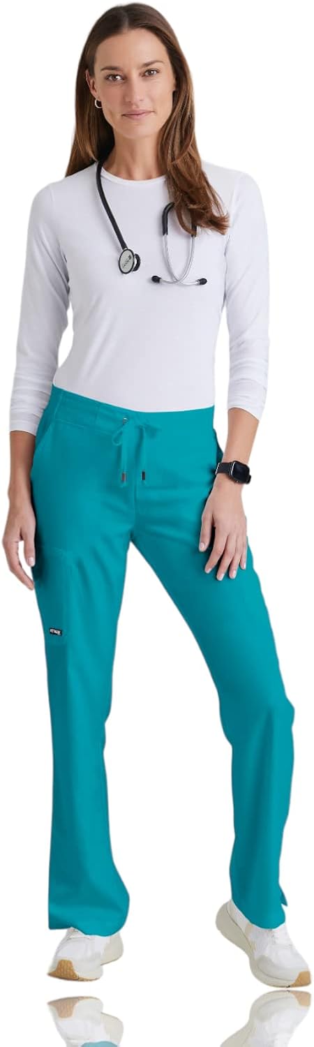 BARCO Grey's Anatomy Scrubs - Mia Scrub Pant for Women, Elastic Back Waist, Mid-Rise Shaped Leg Women's Scrub Pant