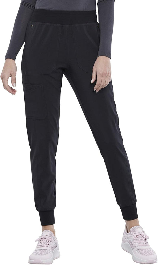 Cherokee Women's Medical Scrub Jogger Pant Mid Rise with 7 Pockets and Knit Waistband and Interior Elastic - CK011