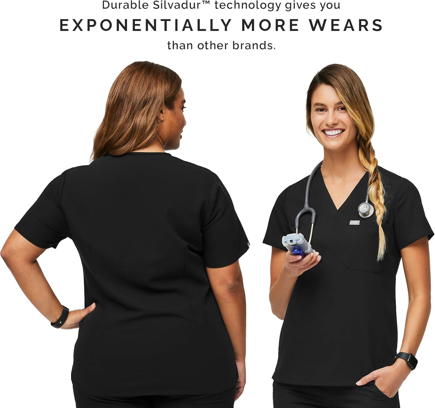 FIGS Catarina Scrub Tops for Women — Classic Fit, 1 Pocket, Four-Way Stretch, Anti-Wrinkle