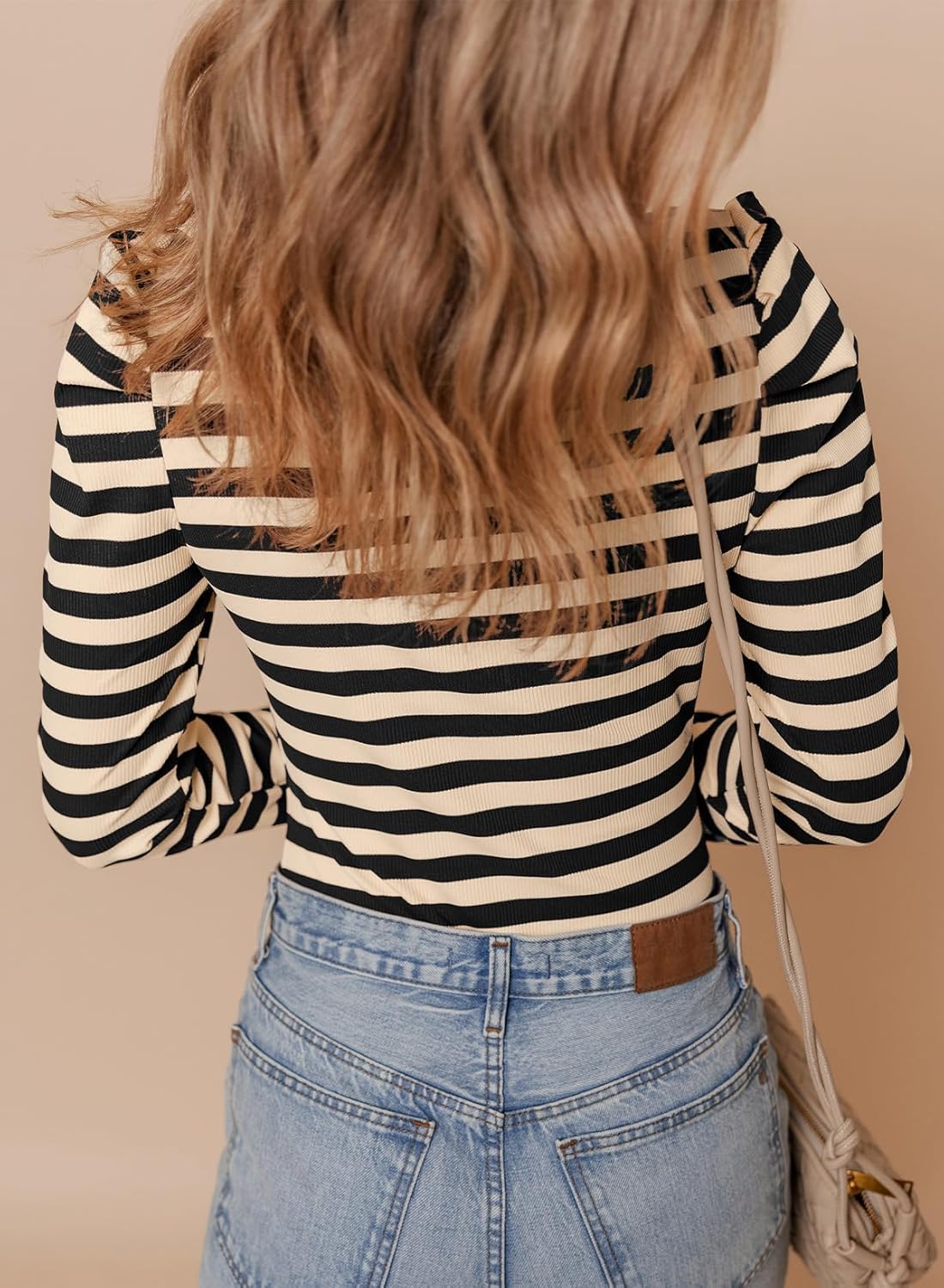 Dokotoo Womens Long Sleeves Bodysuits Striped Sexy Square Neck Sexy Tee Shirt Blouse Plus Size