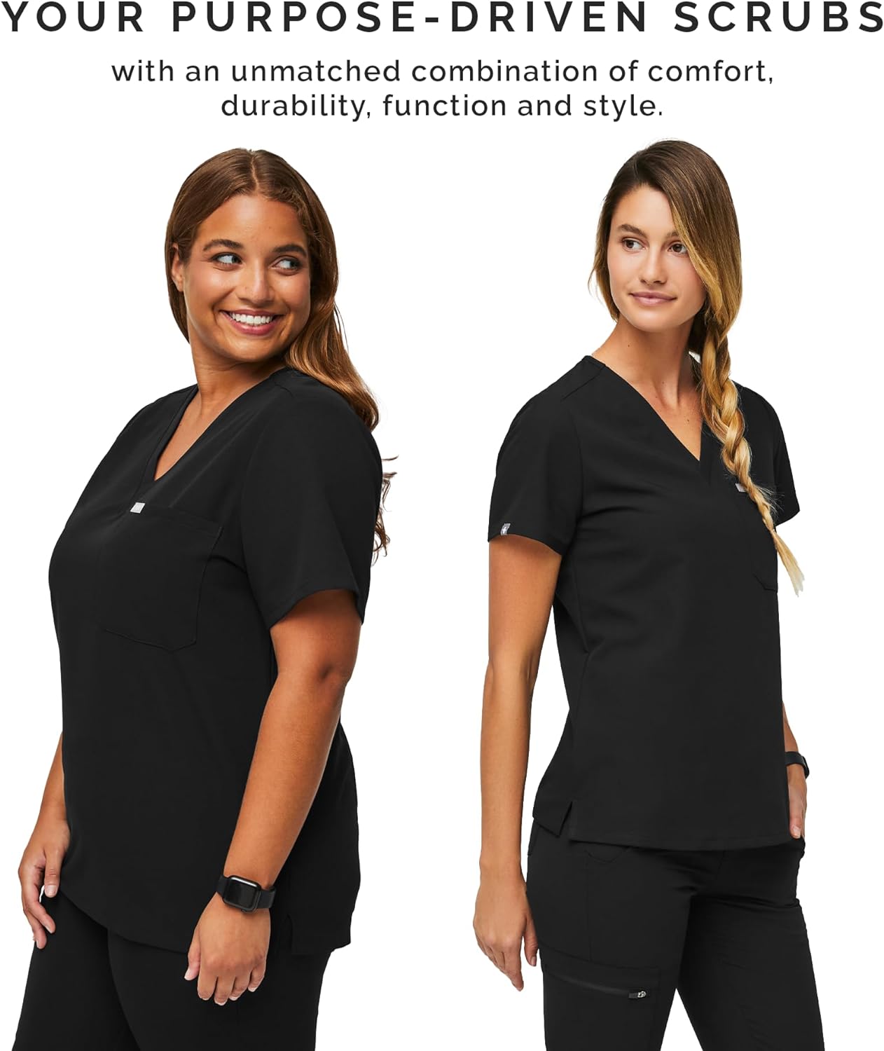 FIGS Catarina Scrub Tops for Women — Classic Fit, 1 Pocket, Four-Way Stretch, Anti-Wrinkle
