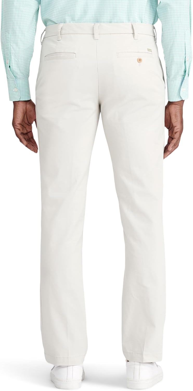 IZOD Men's Performance Stretch Straight Fit Flat Front Chino Pant