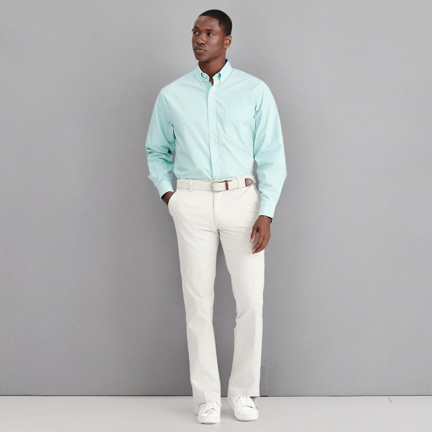 IZOD Men's Performance Stretch Straight Fit Flat Front Chino Pant