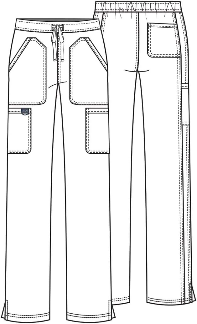 Cherokee Scrubs for Women Mid Rise Moderate Flare Drawstring Pant with 5 Pockets, Ultra Soft & Breathable Fabric - WW120