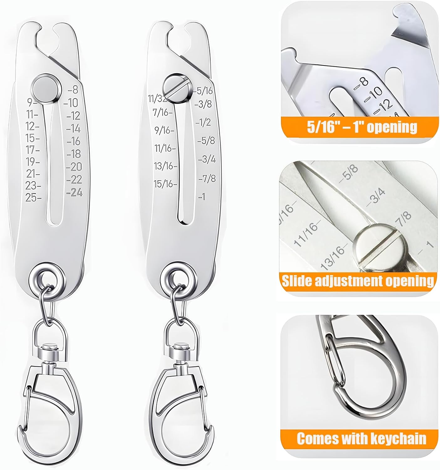 2025 Upgrade Portable Thread Checker Keychain, for Quick Thread Identification, Bolt and Nut Sizer Tool