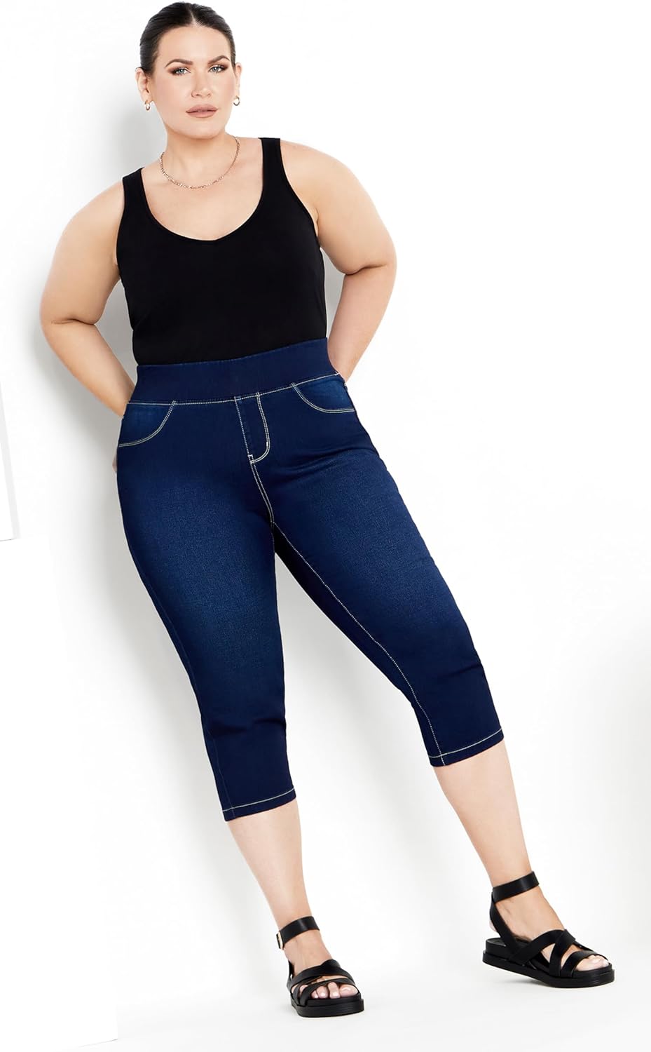 Women's Pull on Cropped Denim Legging