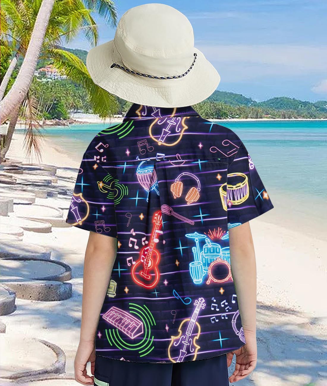 uideazone Boys Hawaiian Shirts Novelty Printed Funky Short Sleeve Button Down Shirt Kids Aloha Luau Shirt 7-14T