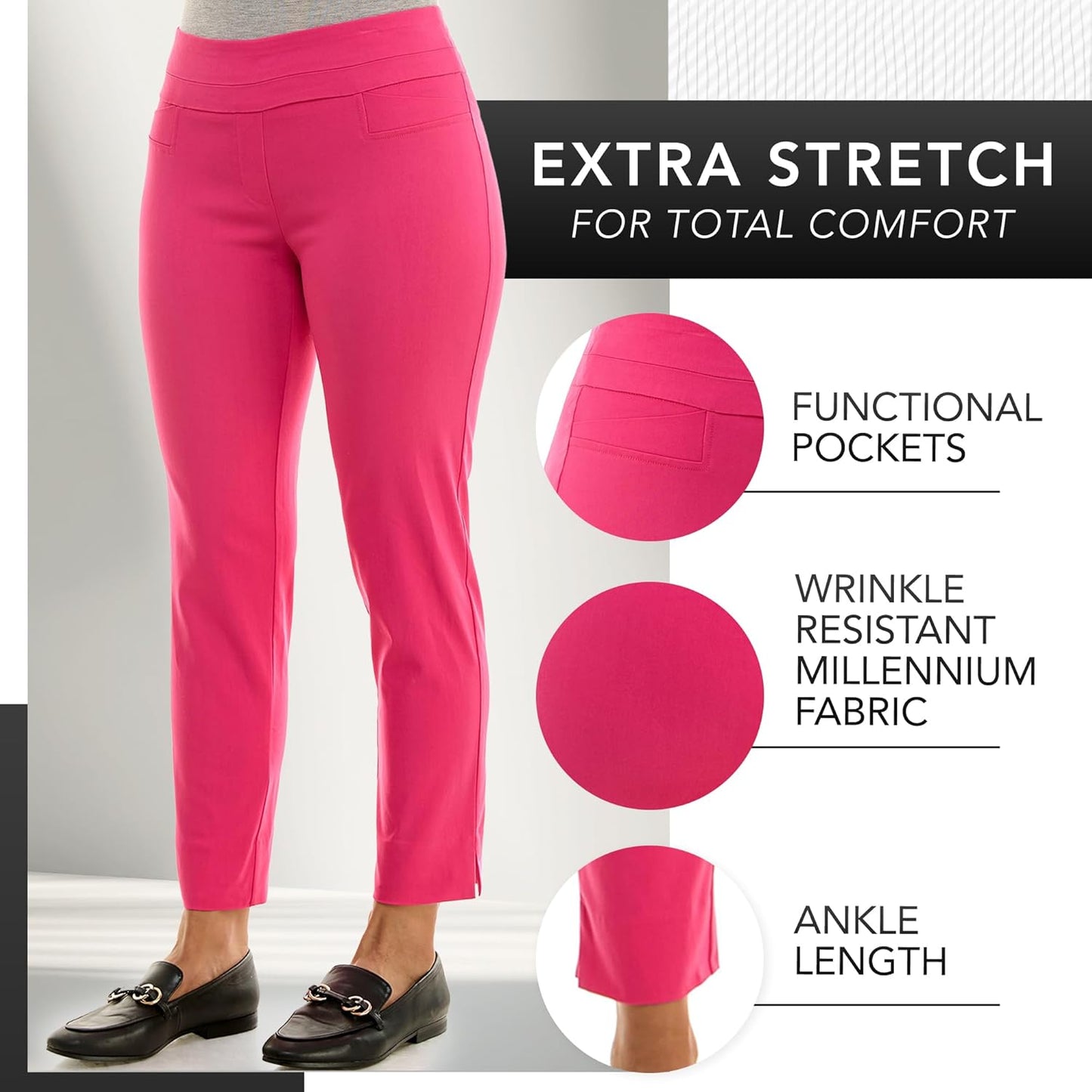 Zac & Rachel Women's Pull-on Ankle Length Pants with Millennium Fabric