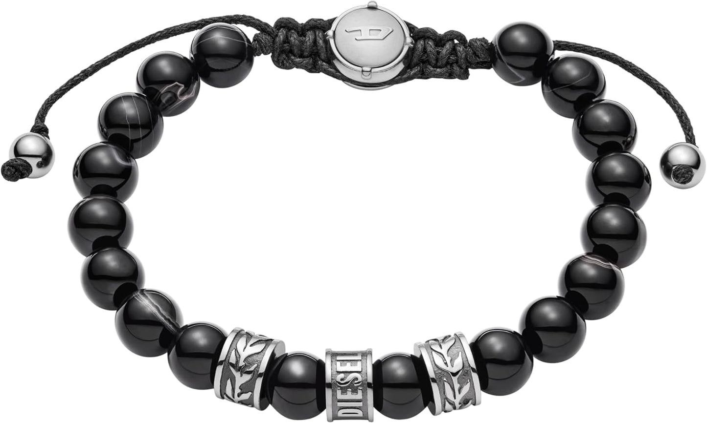 Diesel Stainless Steel and Beaded Bracelet for Men