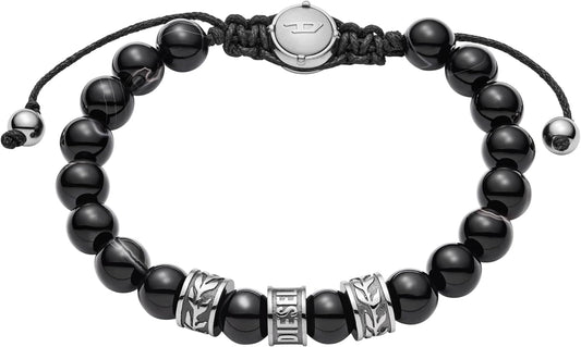 Diesel Stainless Steel and Beaded Bracelet for Men