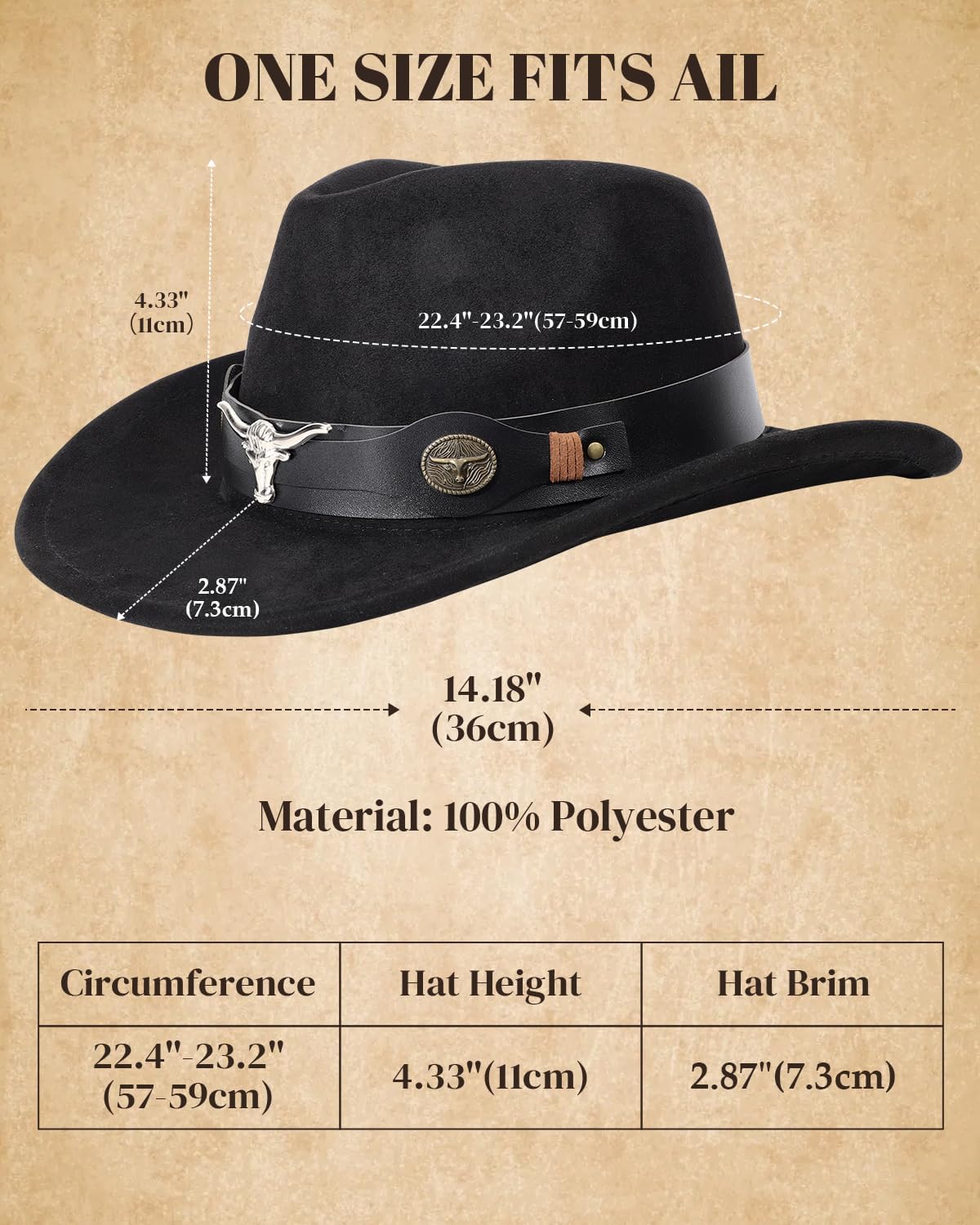 Cowboy Hat for Men Women Classic Cowgirl Hat Wide Brim Western Women Mens Cowboy Hats Christmas Cowgirl Hats Gifts