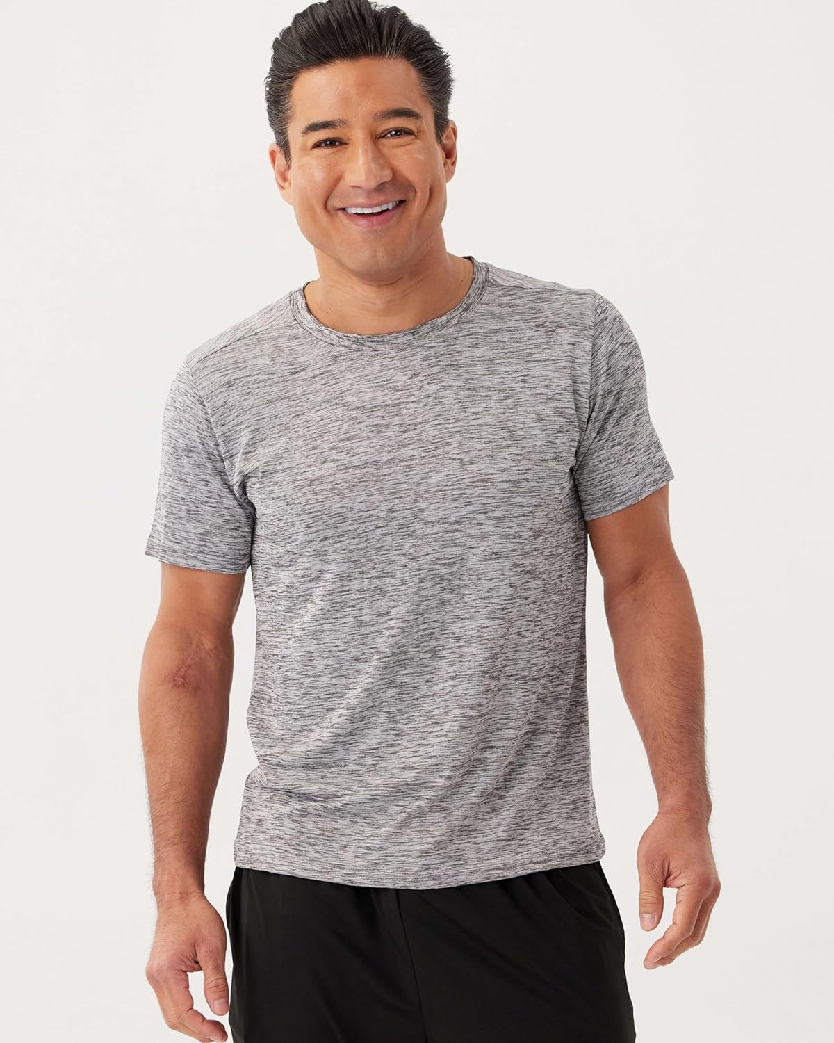 Real Essentials 5 Pack Men’s Short Sleeve Dry Fit T-Shirts – Moisture Wicking Athletic Workout Gym Fitness Casual Tees