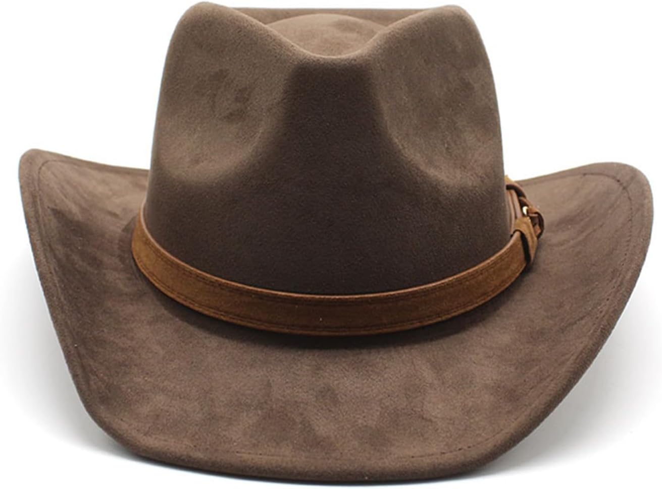 Unisex Western Suede Cowboy Cowgirl Hat Classic Wide Brim Fedora Hat for Men &Women