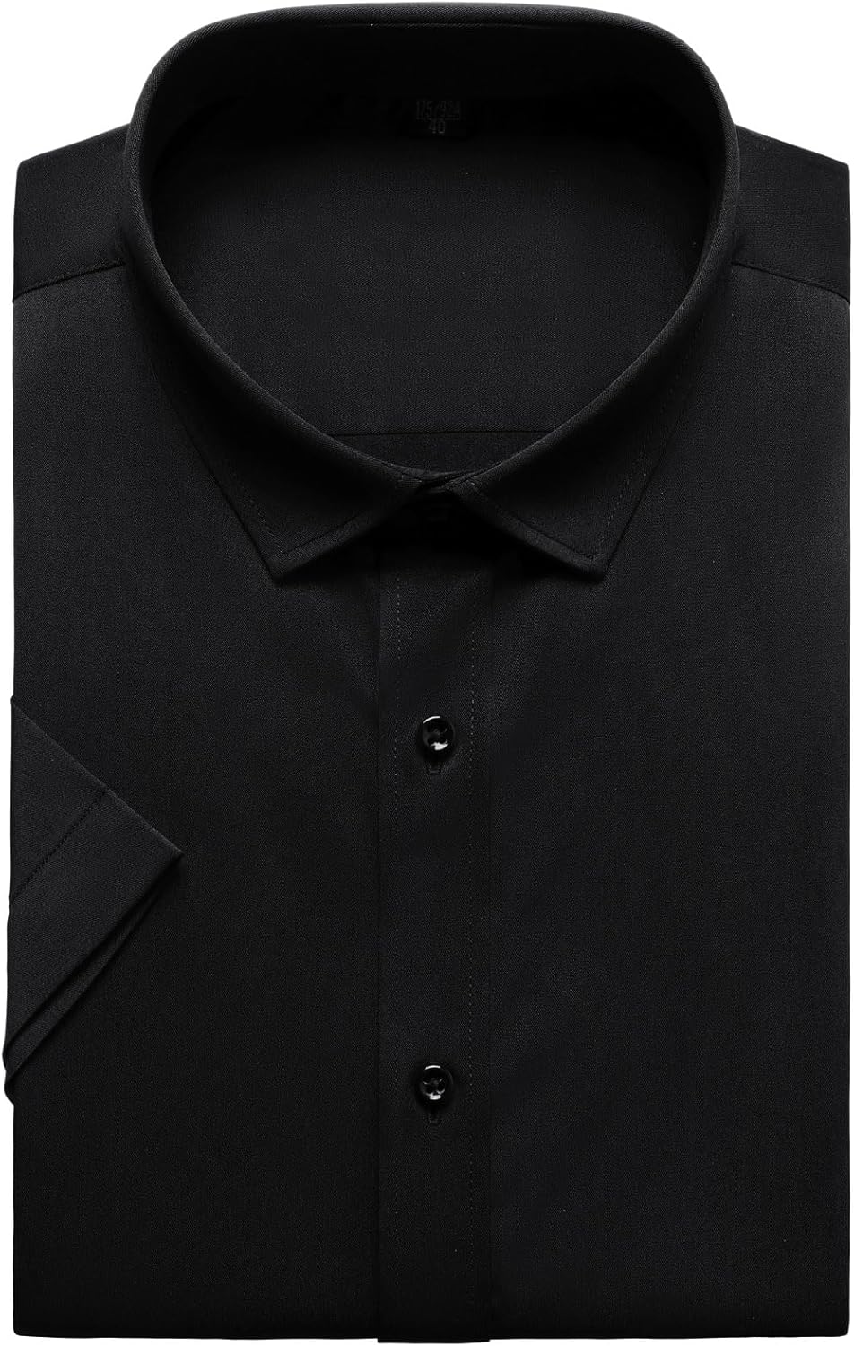 Men's Stretch Wrinkle Free Dress Shirts Formal Wedding Prom Short Sleeve Slim Fit Button Down Shirt