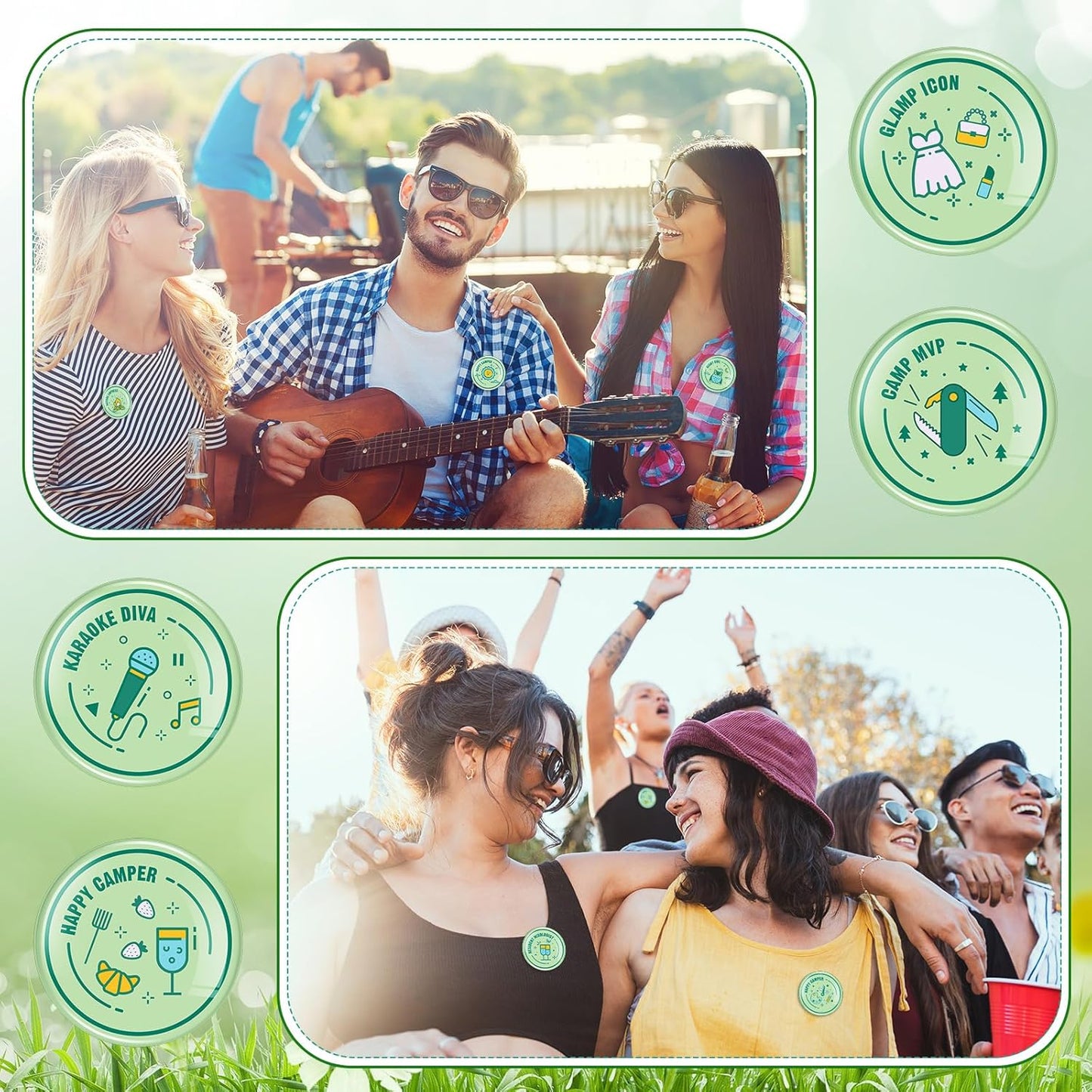 Camping Bachelor Party Merit Badge Set with Title Bachelor Party Gift Pin Set for Women Men to Wear at Themed Party