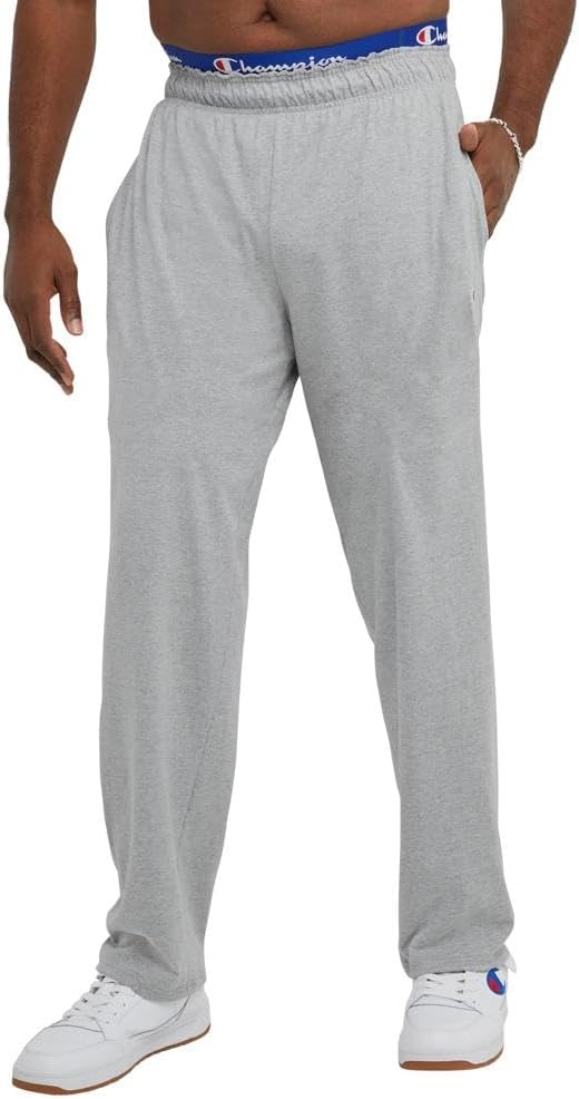 Champion mens Pants, Everyday Cotton, Lightweight Open-hem Lounge Pants for Men (Reg. Or Big & Tall)Track Pants