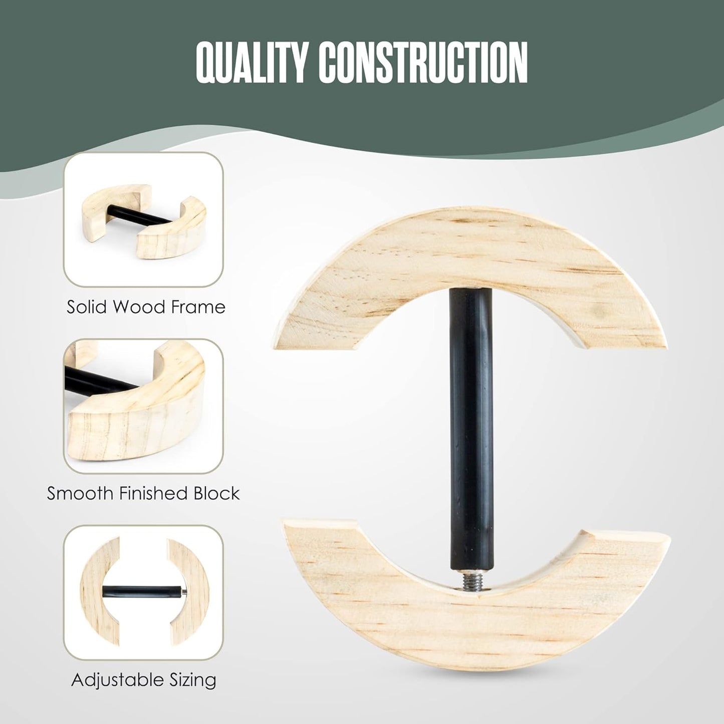Houseables Hat Stretcher, Fitted Hat Stretcher, Baseball Cap Shaper, Cap Extender, Jack, Sizer, Expander, Resizer, Shaping, Former, Adjustable Wooden Block Spacers for Cowboy, Straw, Fedora, Sombrero