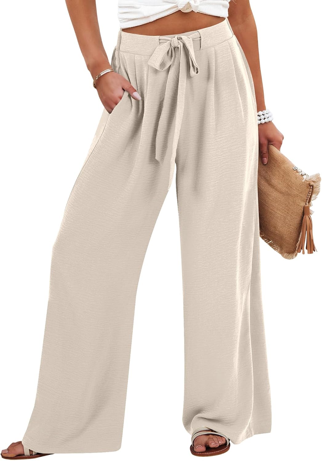 Caracilia Women Wide Leg Palazzo Pants Summer High Waist Flowy Casual supplyity Caracilia Women Wide Leg Palazzo Pants Summer High Waist Flowy Casual supplyity