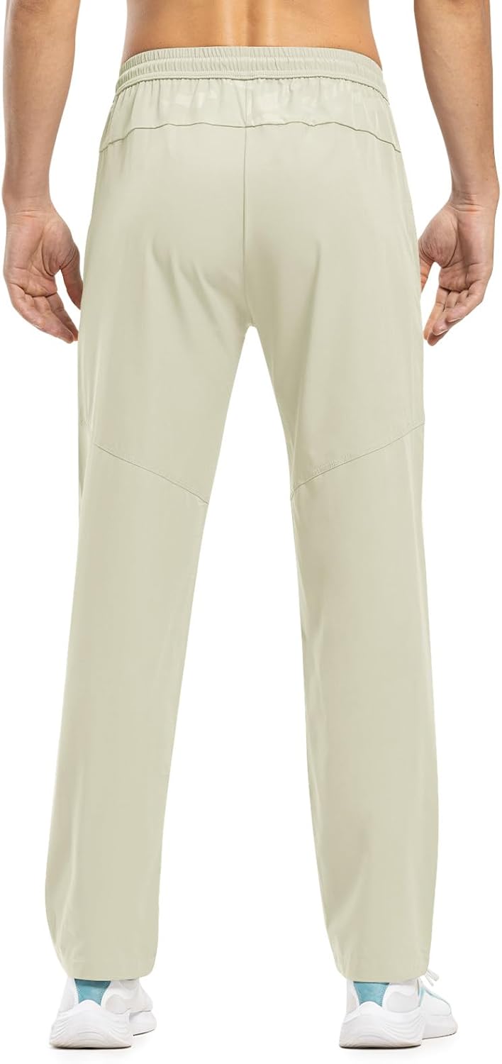 TBMPOY Men's Lightweight Hiking Travel Pants Breathable Athletic Fishing Active Joggers Zipper Pockets