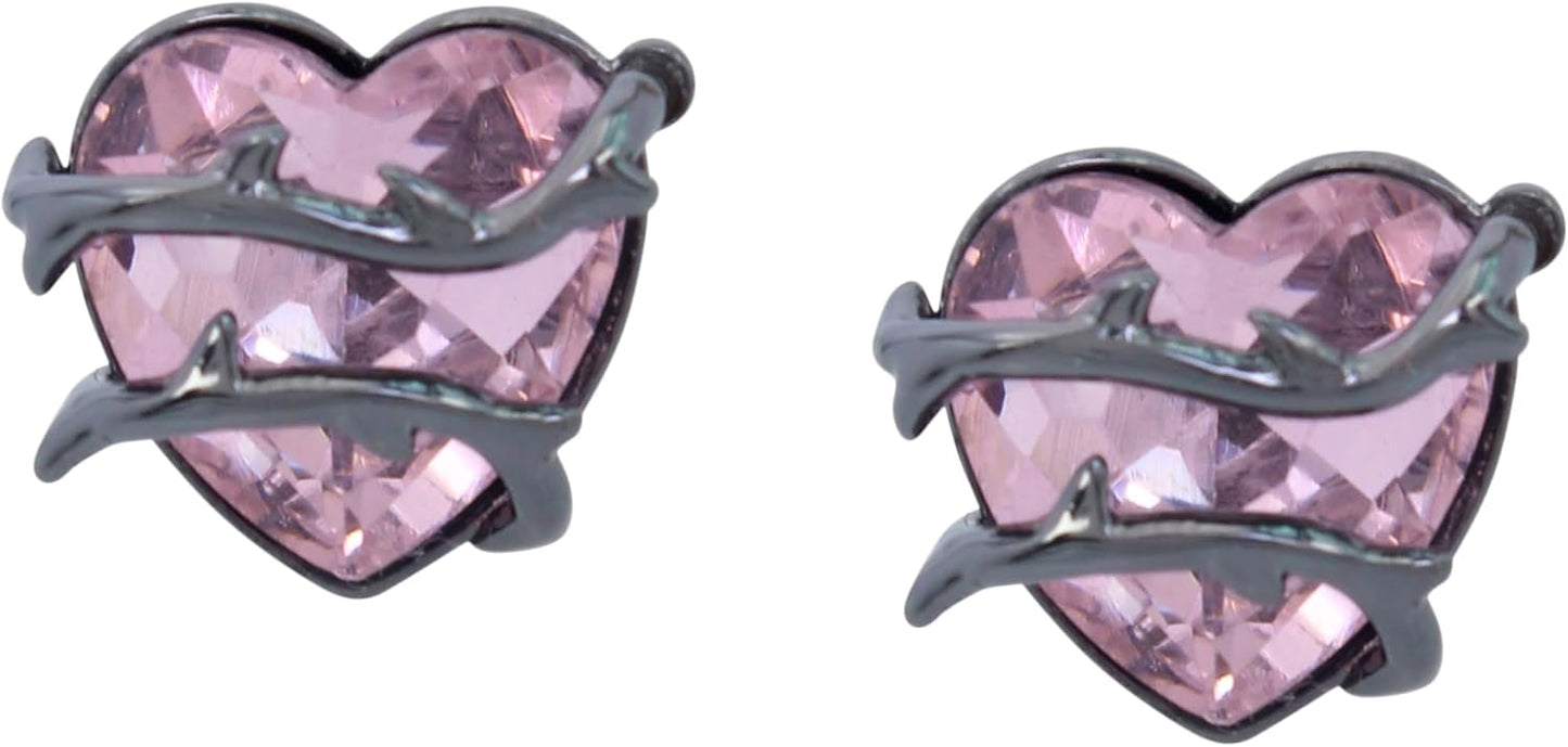 Betsey Johnson Womens Heart Stud Earrings