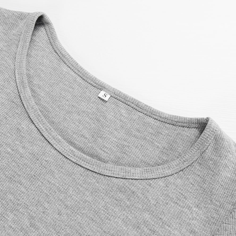 Artfish Women's Casual Basic Ribbed T-Shirts Slim Fitted Boat Neck Long Sleeve Crop Top