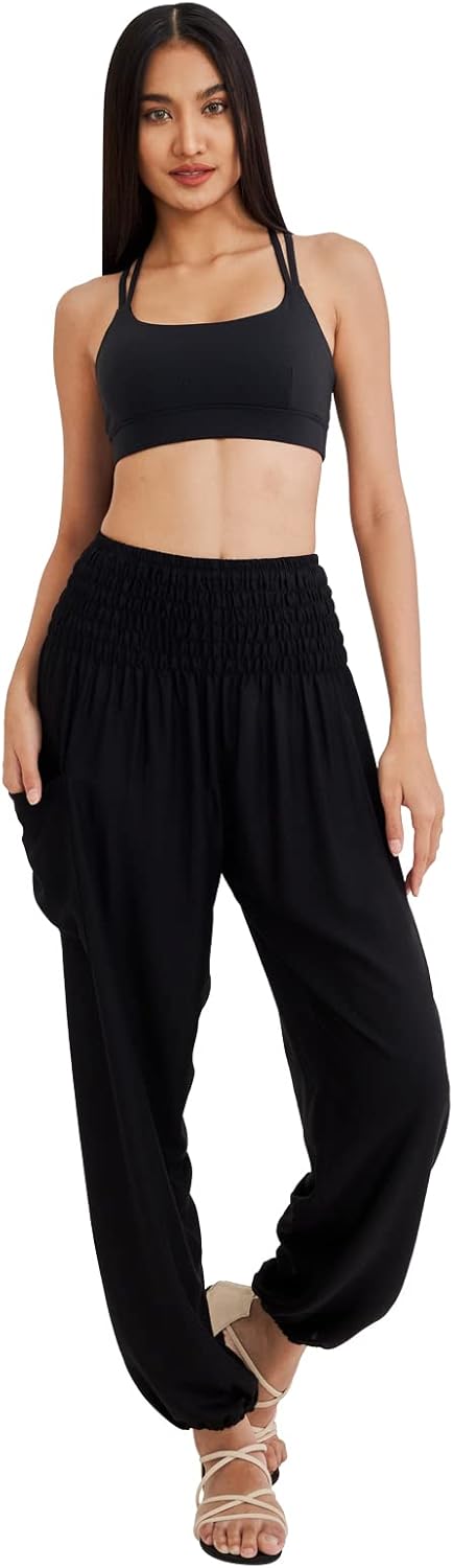 Joob Joob Boho Pants for Women - Hippie Harem Pants Women - Womens Yoga Pants – Comfy Bohemian Flowy Hippie Clothes