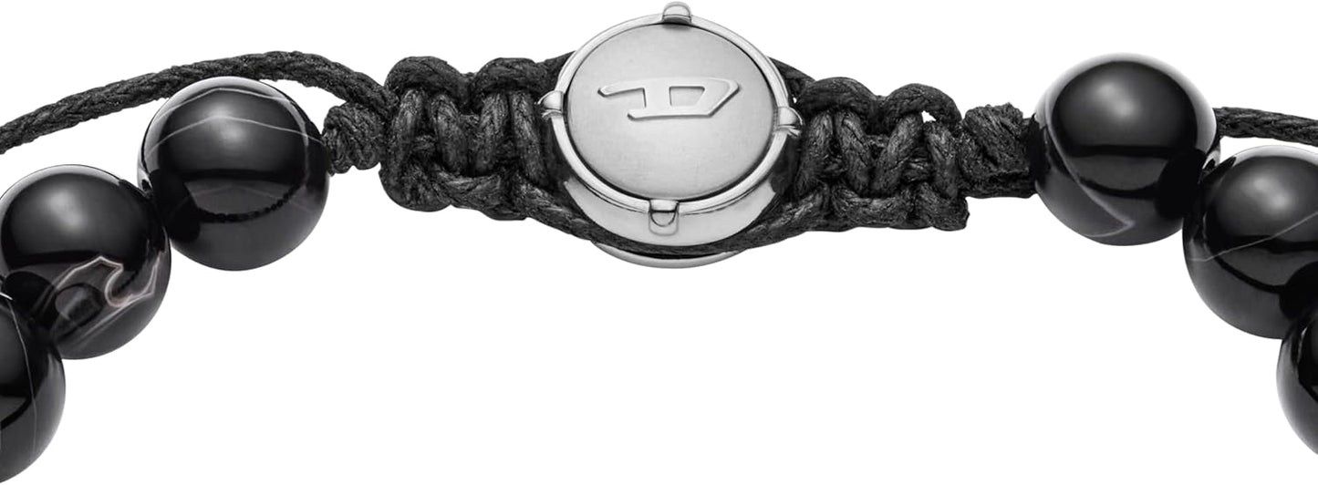 Diesel Stainless Steel and Beaded Bracelet for Men