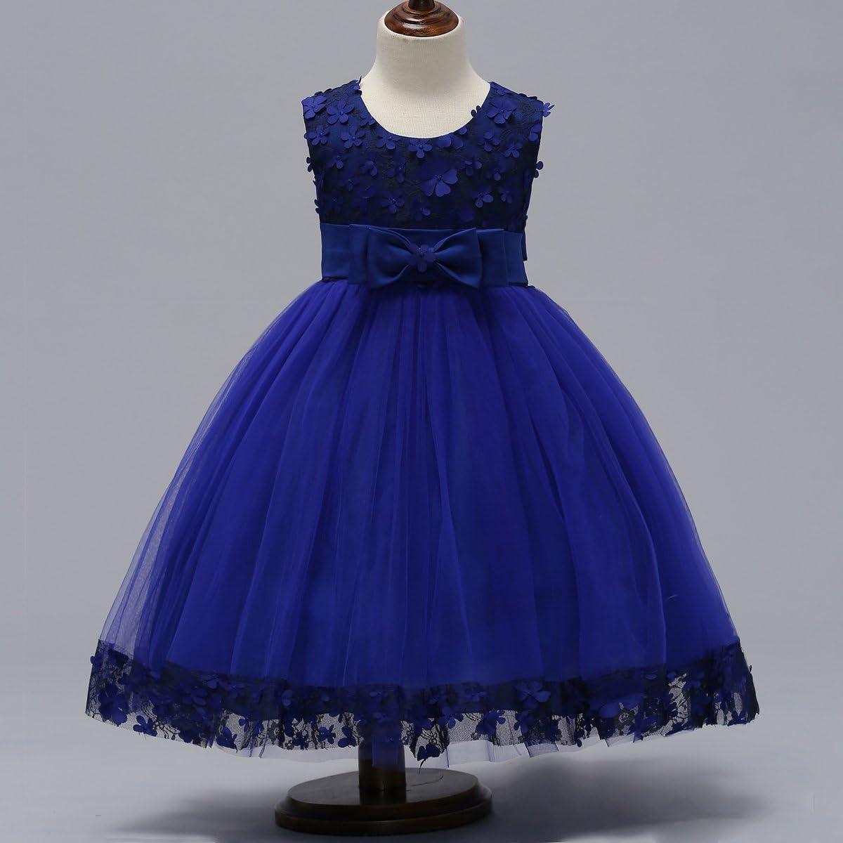 2-10T Big Little Girl Ball Gown Short Lace Flower Tulle Prom Dresses for Wedding Party Evening Dance