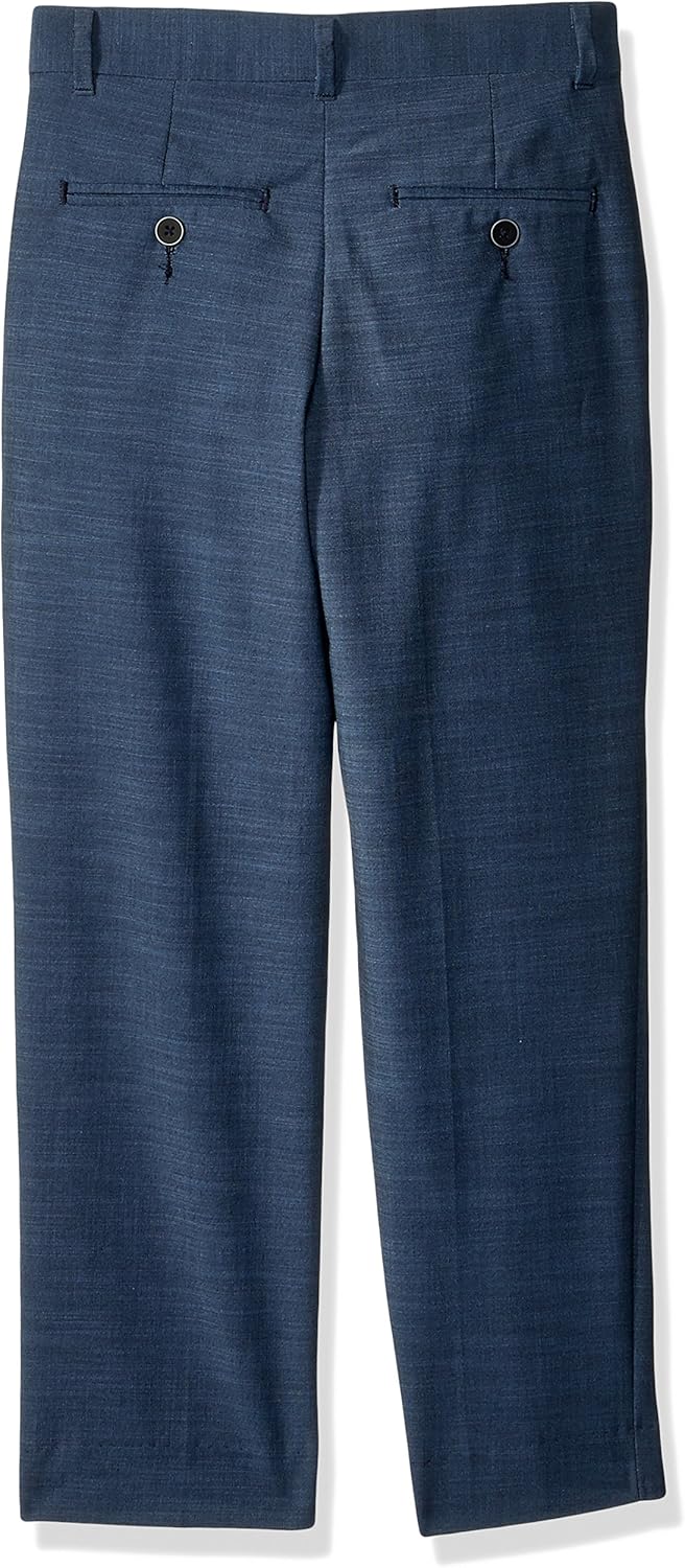 Calvin Klein Boys' Flat Suit Dress Pant, Straight Leg Fit & Hemmed Bottom, Belt Loops & Functional Front Pockets