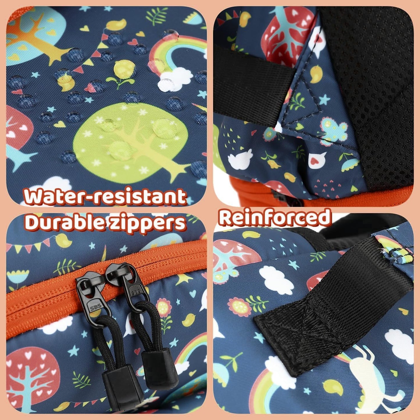 Leaper Water-resistant Cute Mermaid Laptop Backpack Double Deck Lunch Bag Satchel Purple